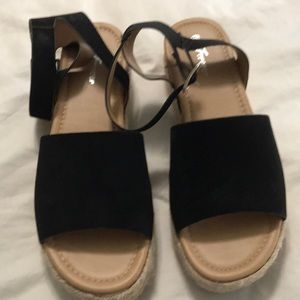 Black sandals. Worn only once!